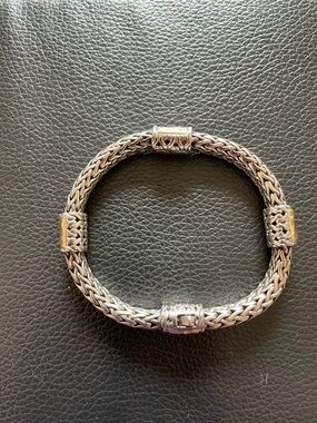 John Hardy 22kt gold and .925 sterling silver bracelet